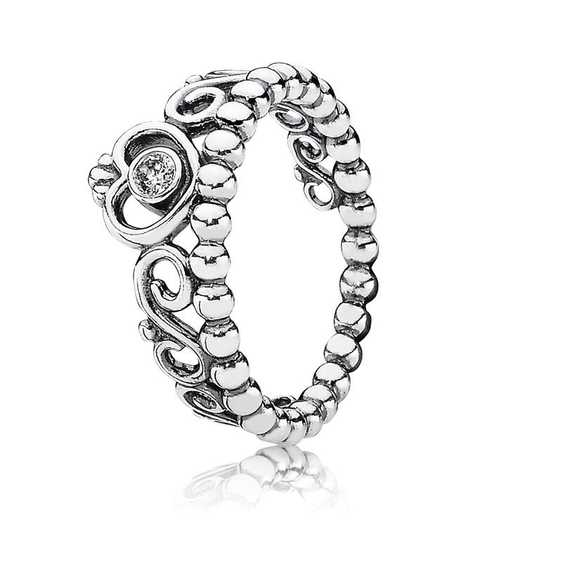 Pandora Princess Tiara Crown Ring With Cubic Zirconia