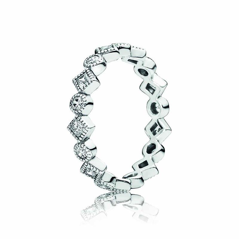 Pandora Ring Alluring Brilliant Princess Clear Cubic