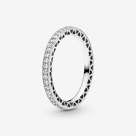 Pandora Sparkle & Hearts Sterling Silver Ring