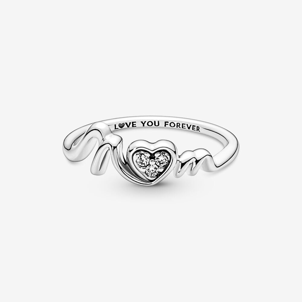 Pandora Mum Pavé Heart Ring