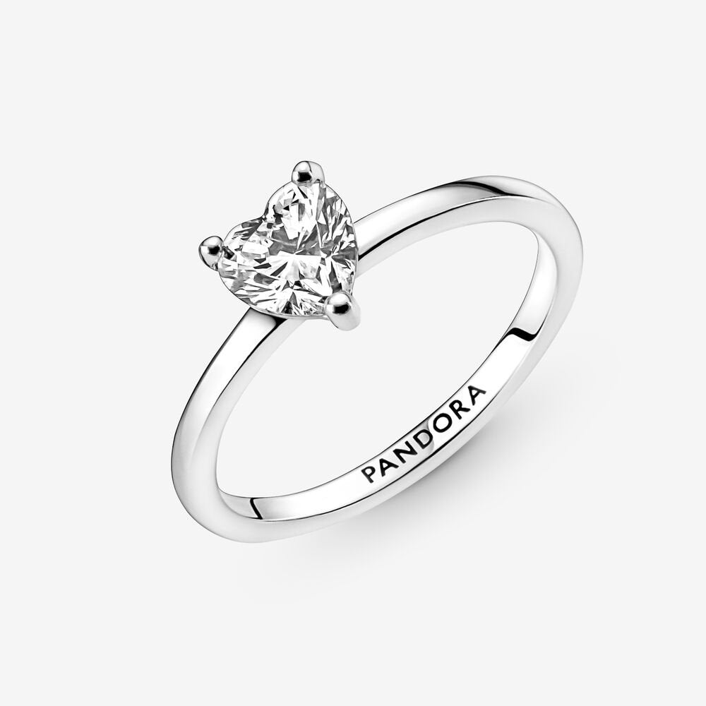 Pandora Sparkling Heart Solitaire Ring
