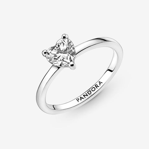 Pandora Sparkling Heart Solitaire Ring
