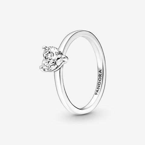Pandora Sparkling Heart Solitaire Ring