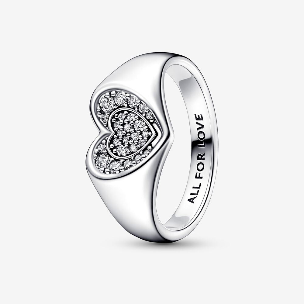 Pandora Radiant Heart Pave Signet Ring