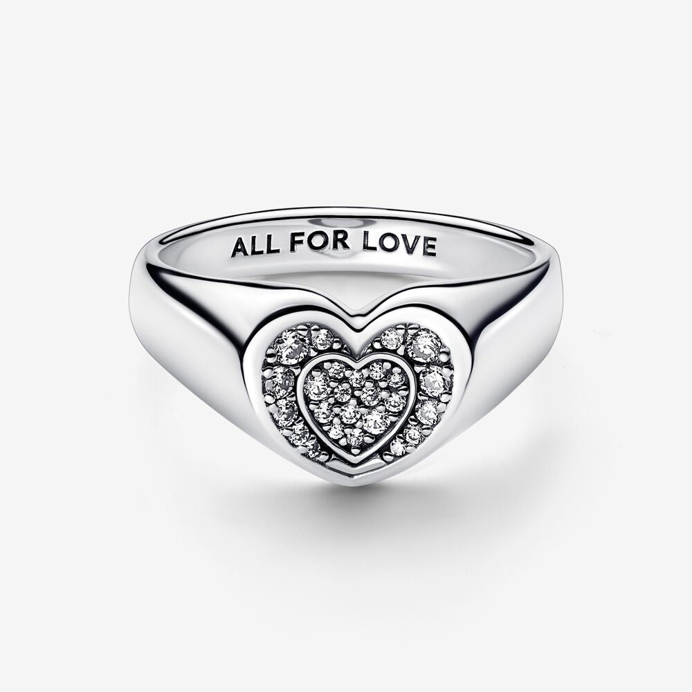 Pandora Radiant Heart Pave Signet Ring