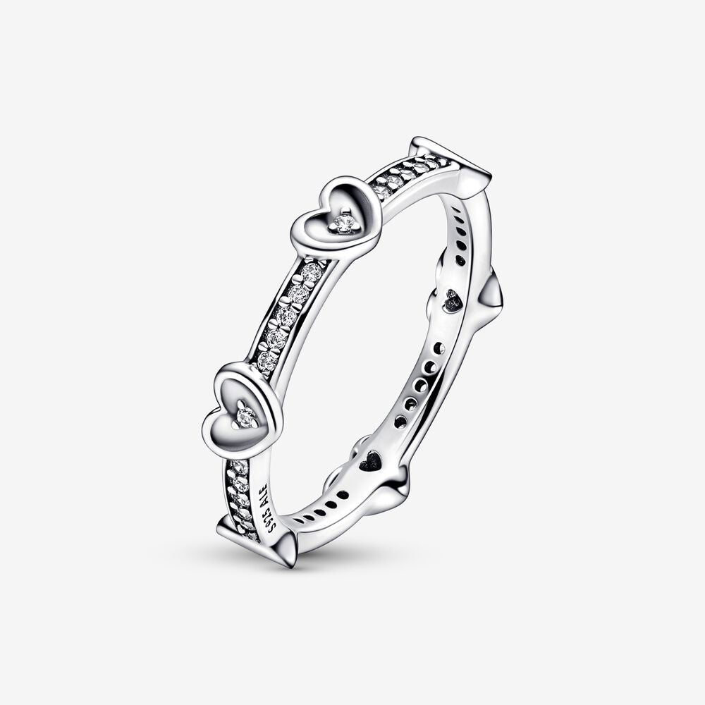 Pandora Radiant Sparkling Hearts Ring