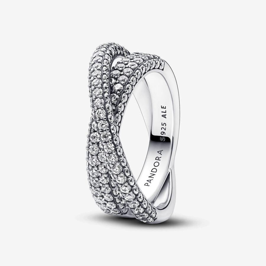 Pandora Timeless Pave Crossover Dual Band Ring