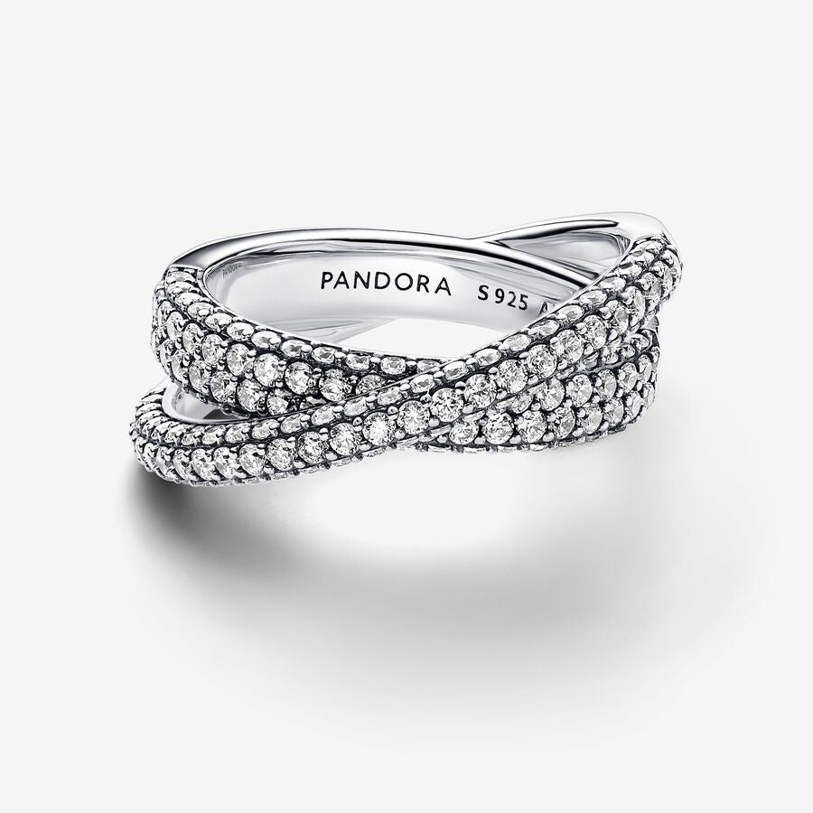 Pandora Timeless Pave Crossover Dual Band Ring