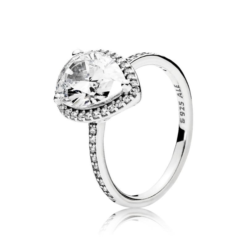 Pandora Sparkling Teardrop Halo Ring