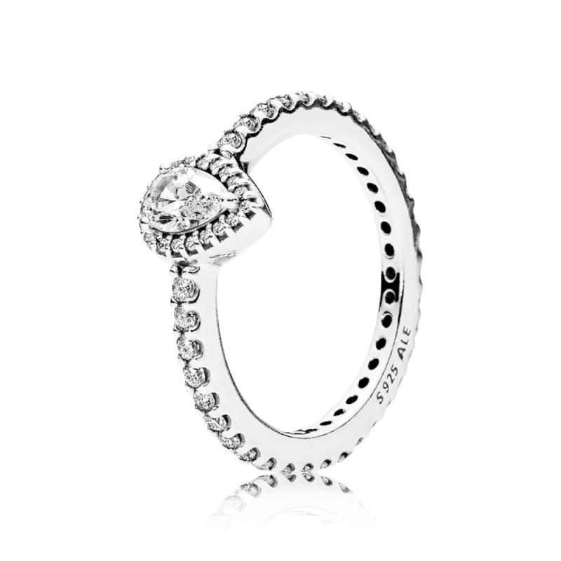 Pandora Ring In Sterling Silver With Vintage-Cut Center
