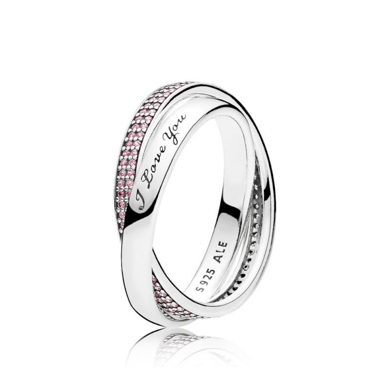 Pandora Ring In Sterling Silver With Pink Cubic Zirconia