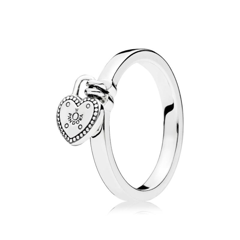 Pandora Heart Padlock Ring In Sterling Silver
