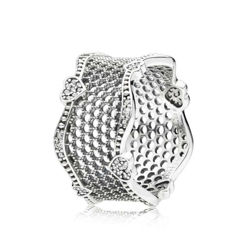 Pandora Lace Ring In Sterling Silver With 44 Micro Bead