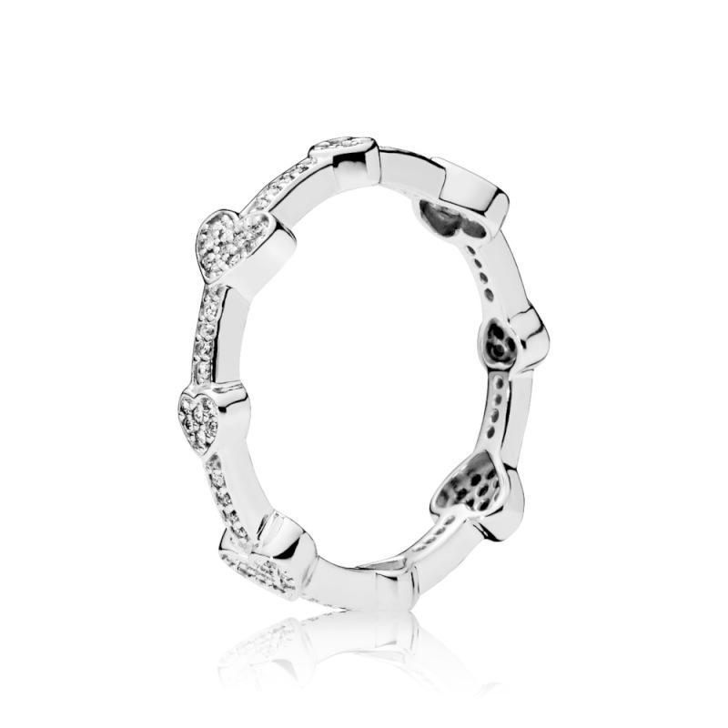 Pandora Hearts Ring In Sterling Silver With 96 Micro Bead