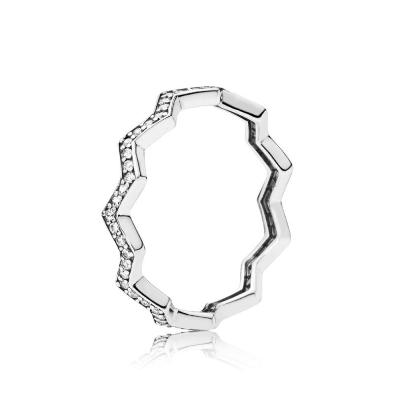 Zig zag silver on sale ring