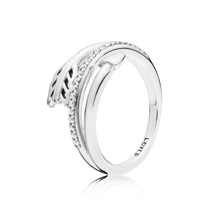 Pandora Arrow Silver Ring With Clear Cubic Zirconia