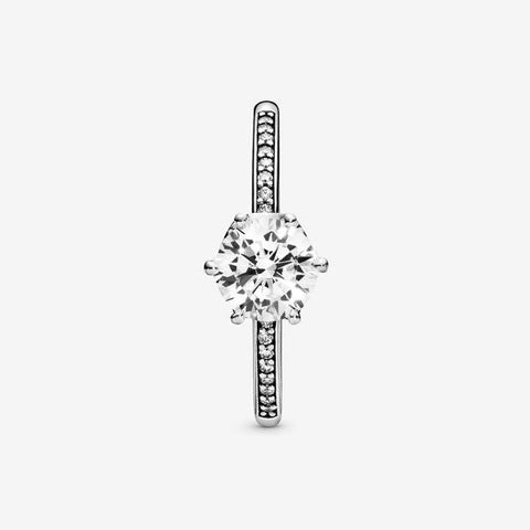 Pandora Clear Sparkling Crown Solitaire Ring