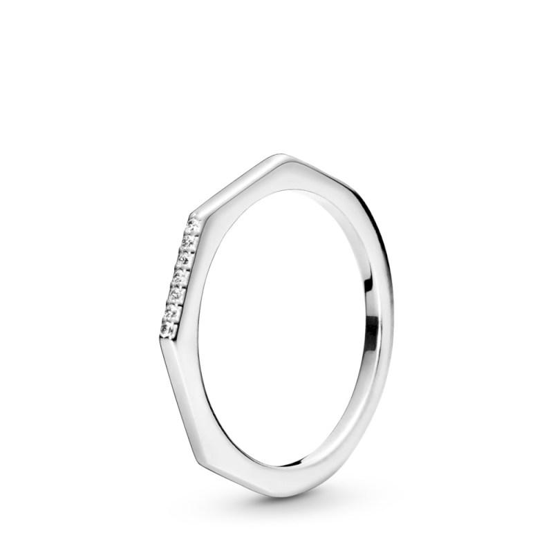 Pandora Sterling Silver Ring With Clear Cubic Zirconia