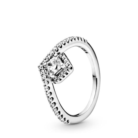 Pandora square sparkle Wishbone Sterling Silver Ring