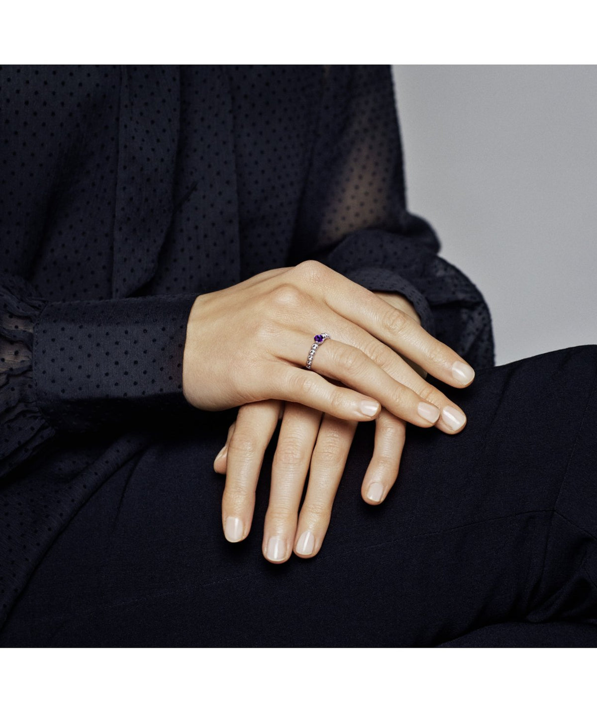 Pandora Purple Beaded Ring