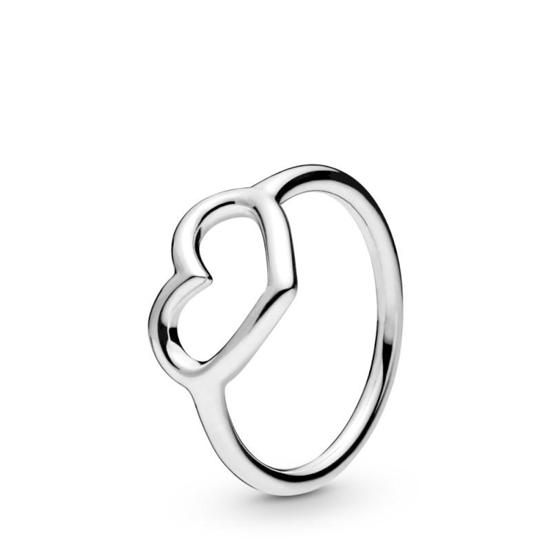 Pandora Polished OPen Heart Ring