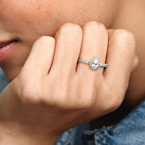 Pandora Teardrop Halo Ring