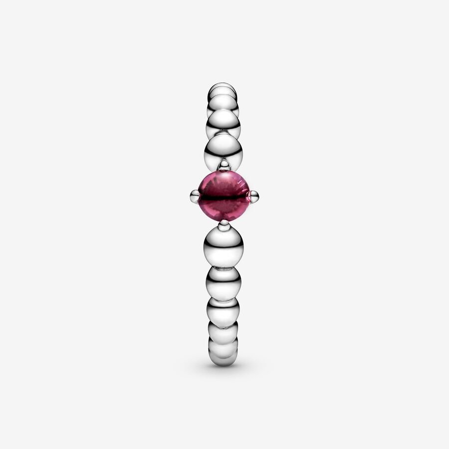 Pandora July Blazing Red Beaded Ring