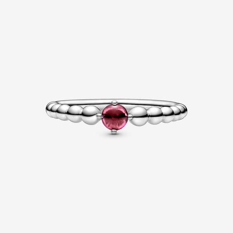 Pandora July Blazing Red Beaded Ring