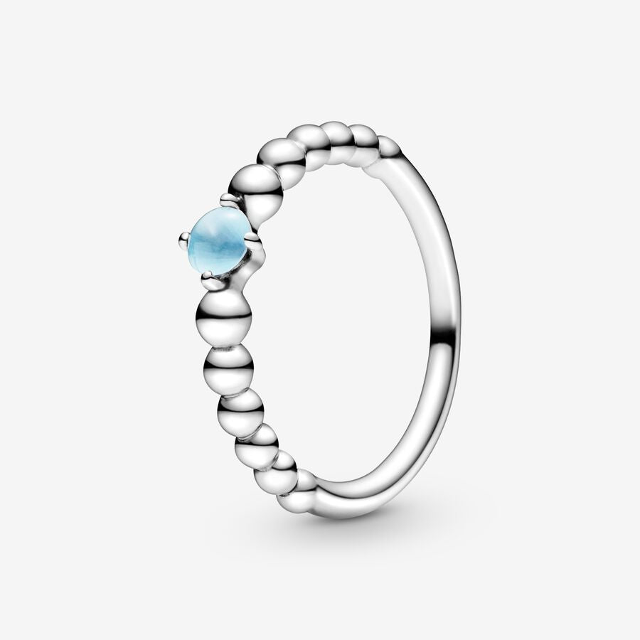 Pandora December Sky Blue Beaded Ring