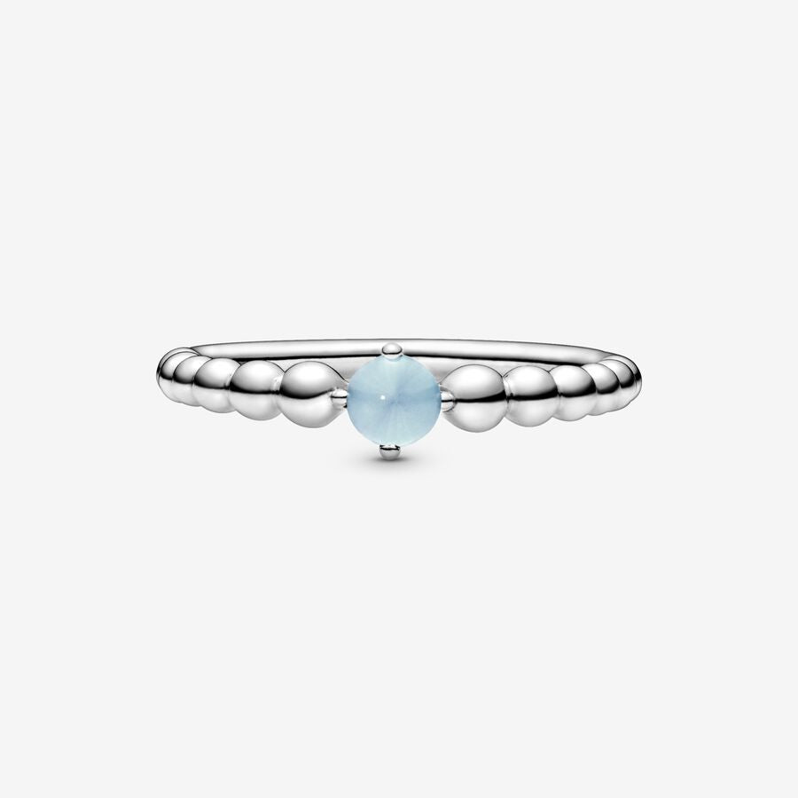 Pandora December Sky Blue Beaded Ring