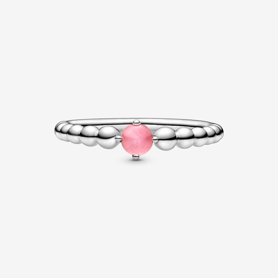 Pandora October Petal Pink Beaded Ring