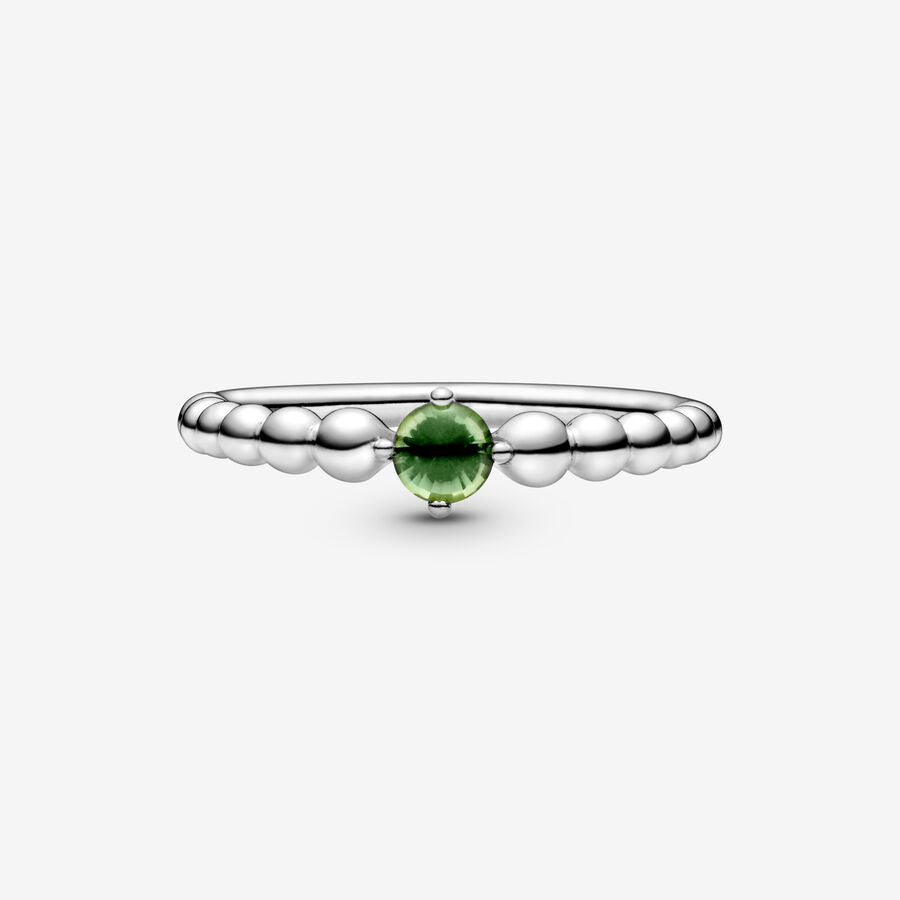 Pandora August Spring Green Beaded Ring