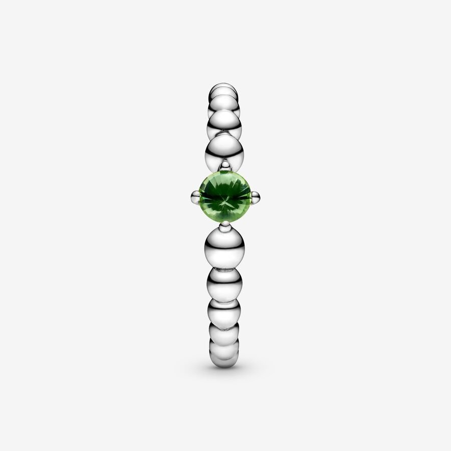 Pandora August Spring Green Beaded Ring