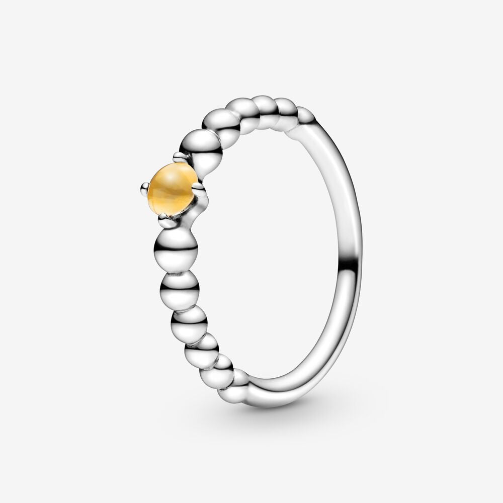 Pandora November Honey Coloured Ring with Man-Made Honey Coloured Crystal