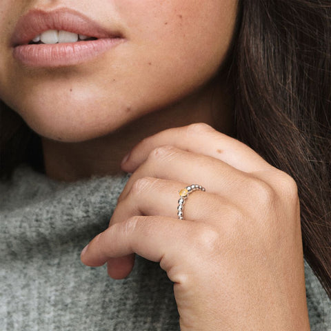 Pandora November Honey Coloured Ring with Man-Made Honey Coloured Crystal