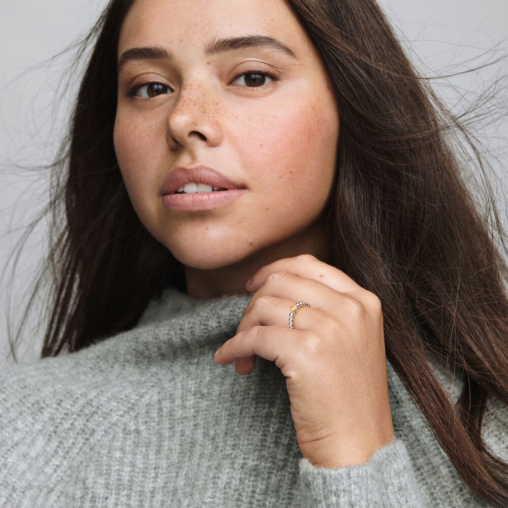 Pandora November Honey Coloured Ring with Man-Made Honey Coloured Crystal 