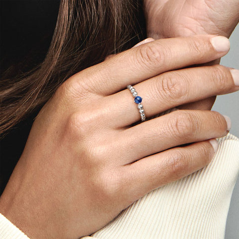 Pandora September Royal Blue Ring with Man-Made Royal Blue Crystal