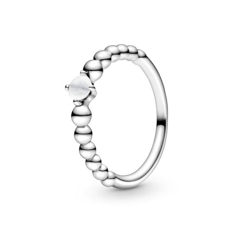 Pandora Sterling Silver Ring With Treated Milky White Topaz