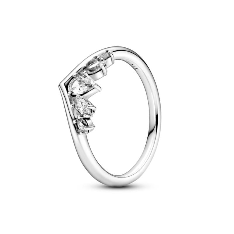 Pandora Sparkling Pear &amp; Marquise Wishbone Ring