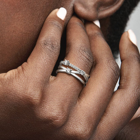 Pandora Sparkling Triple Band Ring