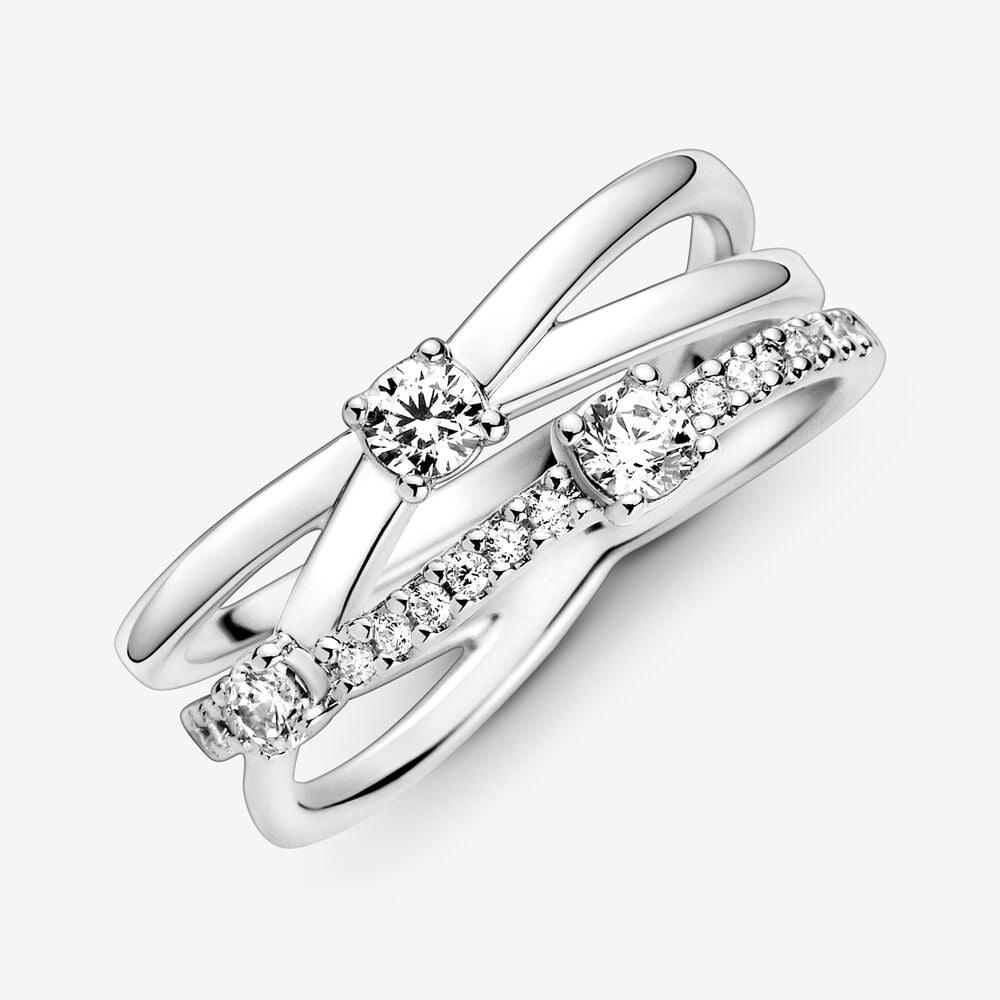 Pandora Sparkling Triple Band Ring