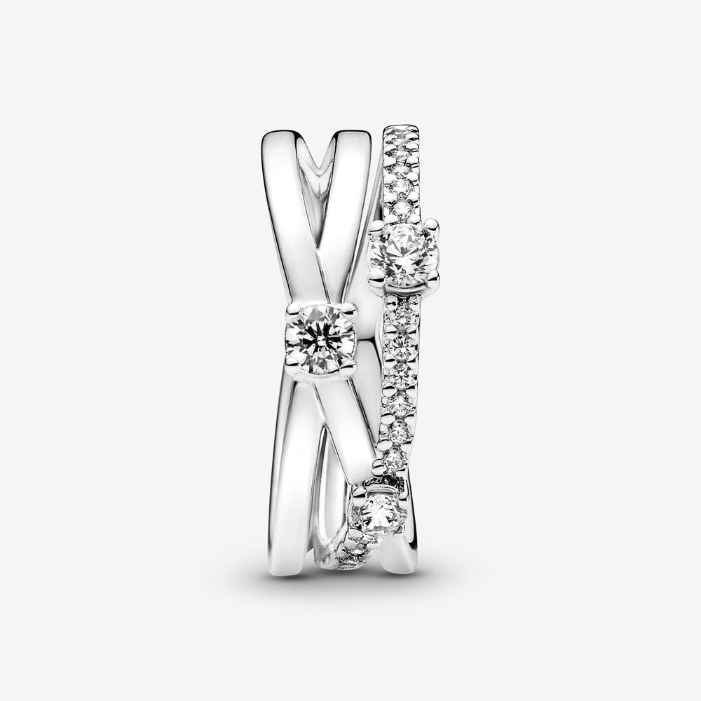 Pandora Sparkling Triple Band Ring