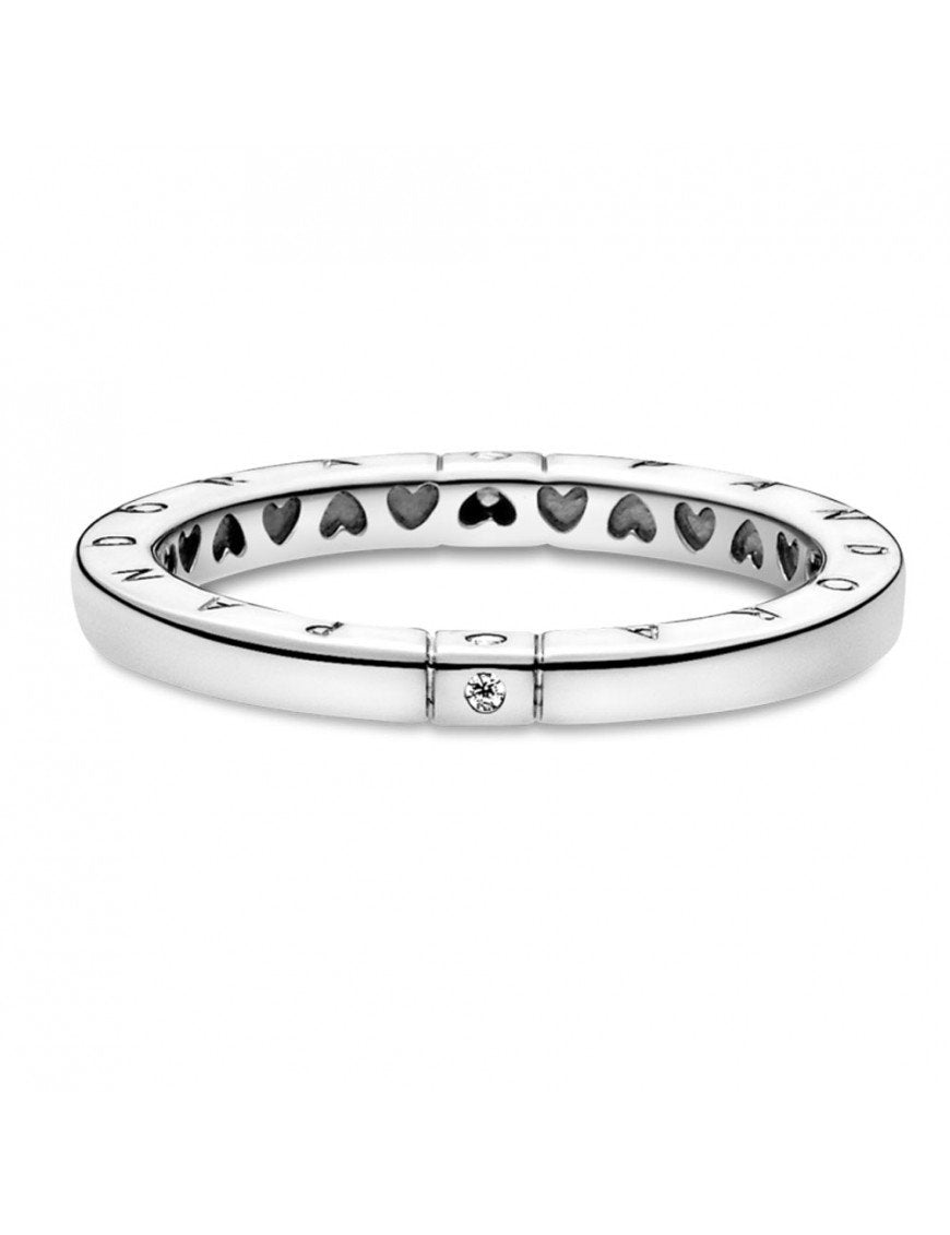 Pandora Logo &amp; Hearts Ring