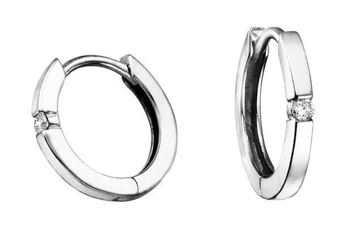 10K White Gold 0.04TDW Diamond Earrings