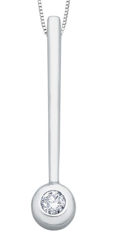 10K White Gold 0.05TDW Diamond Heart Pendant