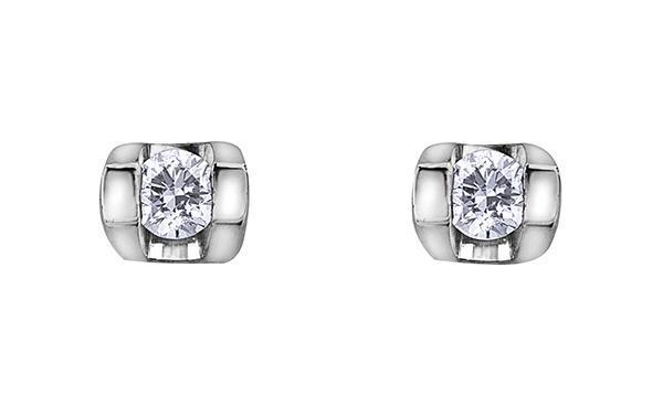 10K White Gold 0.06TDWW Diamond Earrings