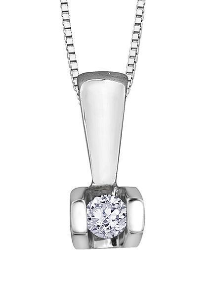 10K White Gold 0.04TDW Diamond Pendant