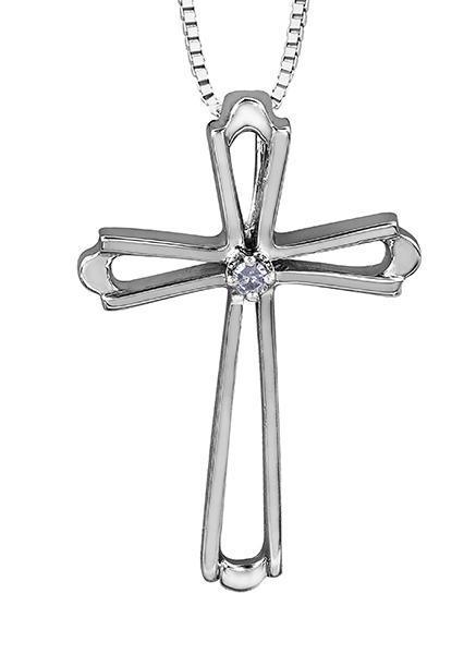 10K White Gold Diamond Pendant