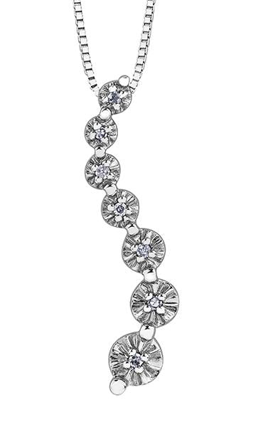 10K White Gold 0.04TDW Diamond Pendant