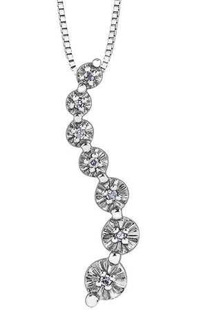 10K White Gold 0.04TDW Diamond Pendant